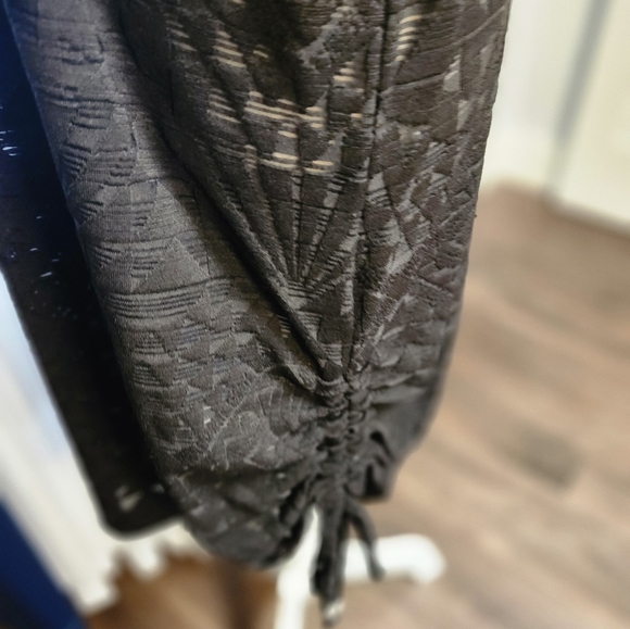 Swim suit cover up with hoodie. Black Rayon. - Picture 3 of 5